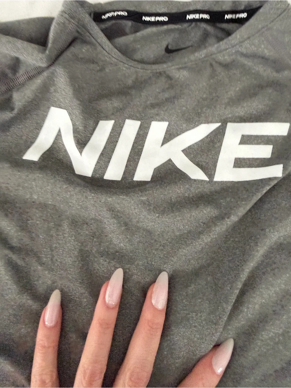 Nike Gray Short Sleeve Logo Tee